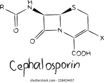 Cephalosporin Chemical Structure: เวกเตอร์สต็อก (ปลอดค่าลิขสิทธิ์ ...