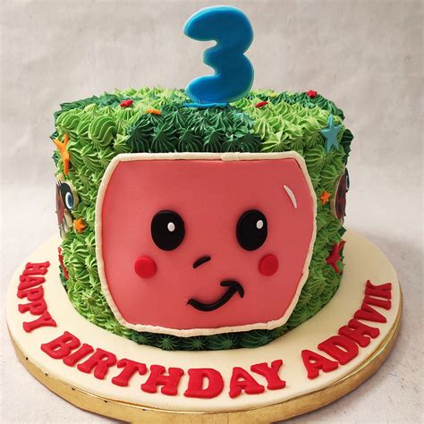 Cocomelon Logo Cake | Cocomelon Watermelon Cake | Cocomelon Birthday ...