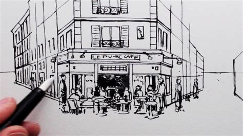 French Cafe Sketch