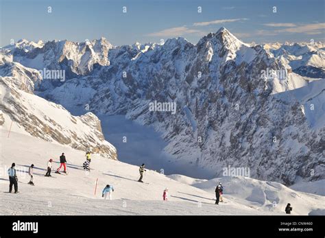 Zugspitze, winter ski resort, Germany, Bavaria Stock Photo - Alamy