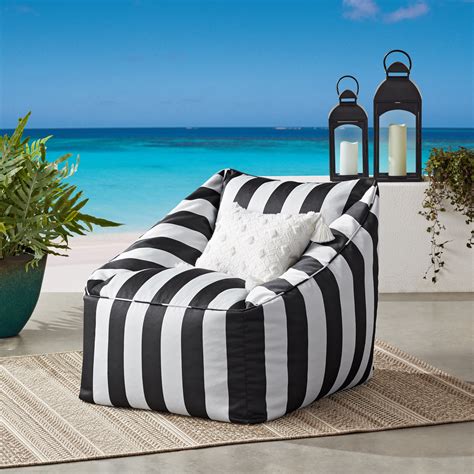 Better Homes & Gardens Outdoor Bean Bag Chair, Striped - Walmart.com ...