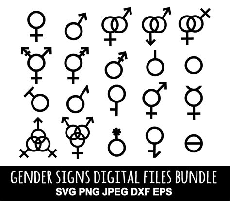 Set of lgbt lgbtq gender symbols SVG Vector esp 10 jpeg | Etsy