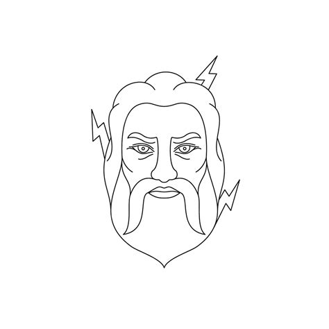 Premium Vector | Greek god zeus on white background. icon in line art ...