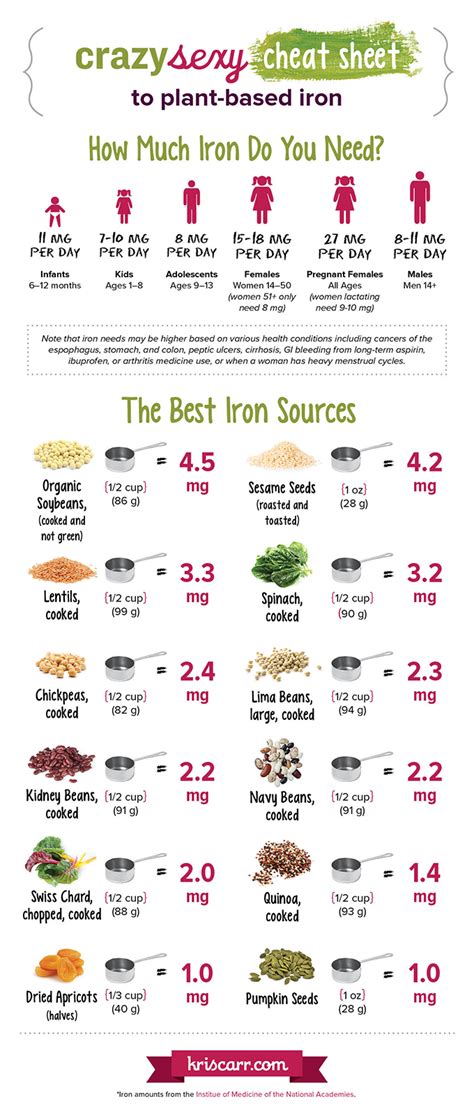 Iron-rich Foods Printable List