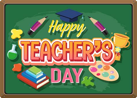 Happy Teacher's Day board banner 6036824 Vector Art at Vecteezy