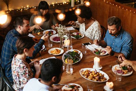 Dinner with friends. - Stock Image - Everypixel