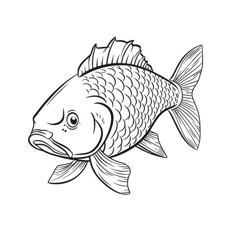 Fish Outline Drawing Vector Fmfoe Sketch, Fish Drawing, Wing Drawing ...