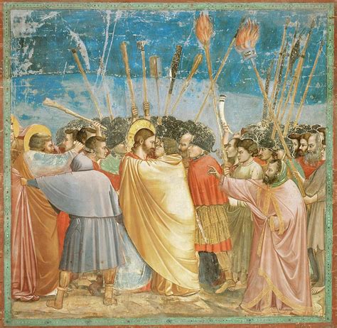 Giotto / 'Kiss of Judas', 1303-1305, Fresco, 185 x 200 cm. JESUS ...