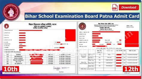 Bihar School Examination Board Patna Admit Card Download बारवीं एवं ...