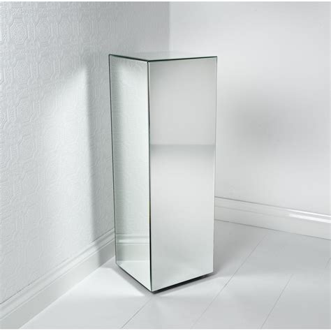 Mirrored Pedestal Large | Mirrored furniture, Glass shelves decor, Mirror