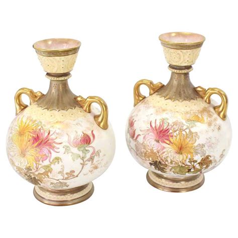 Pair of Royal Worcester Porcelain Vases For Sale at 1stDibs | royal ...