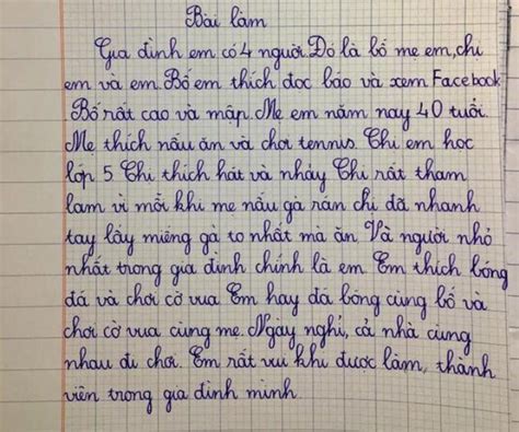 Bài văn tả thực của cậu bé lớp 2 khiến CĐM ‘cười ra nước mắt’