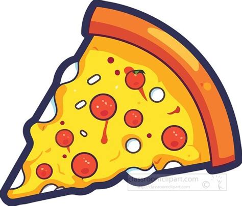 Pizza Clipart-slice of cheese pizza with pepperoni