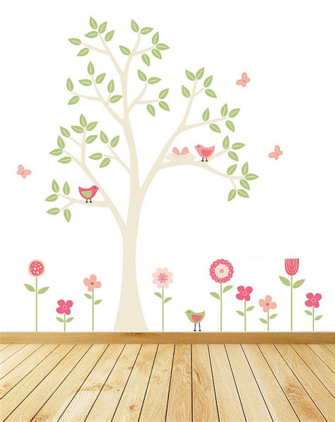 spring flower garden wall stickers by parkins interiors ...