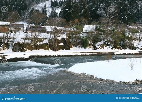 River at Gassho-zukuri Village/Shirakawago Stock Photo - Image of asia ...