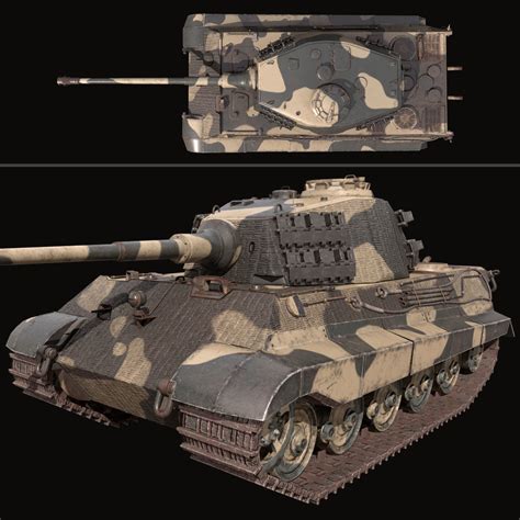 King Tiger tank low poly 3D model low-poly | CGTrader