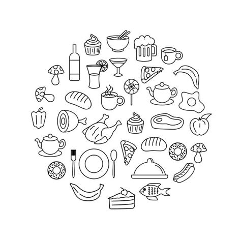 Line Art Food Illustration Vector - Illustration Arts Ideas