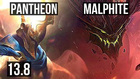 PANTHEON vs MALPHITE (TOP) | 12/1/7, 1.8M mastery, Legendary, 500 ...