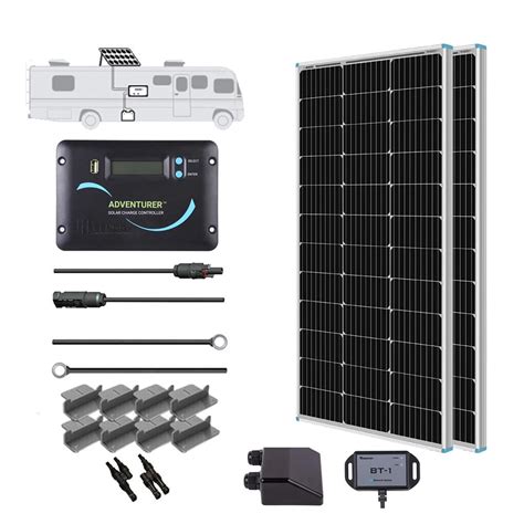 Renogy 200 Watts 12 Volts Monocrystalline RV Solar Panel Kit with ...