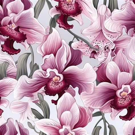 Premium AI Image | Orchid pattern for fashion design