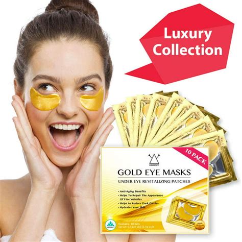 Hawwwy 24k Gold Eye Masks Collagen Under Eye Pads for Dark Circles ...