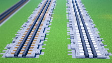 Minecraft Railroad Train Tracks Tutorial - YouTube