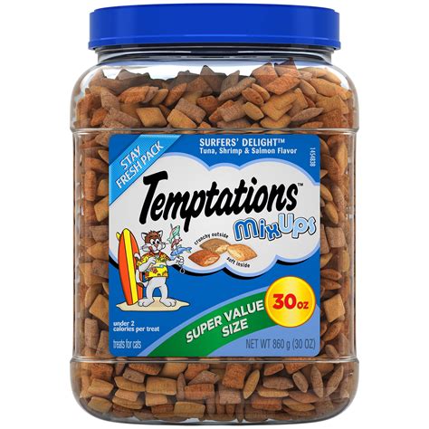 TEMPTATIONS MixUps, Crunchy and Soft Cat Treats, Surfers Delight Flavor ...