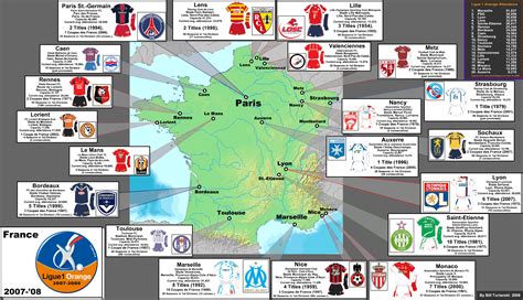 France. Ligue 1, 2007-08 Season: Zoom Map. « billsportsmaps.com | Zoo, Map