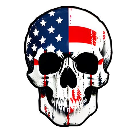 skull illustration with american flag paint 26792321 PNG