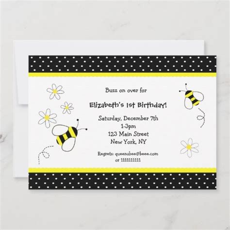 Bumble Bee Birthday invitations | Zazzle.com