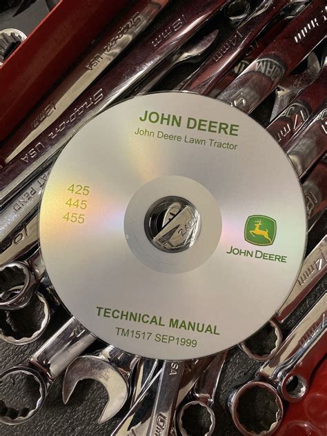 Used John Deere 425 445 455 Lawn Tractor Service Repair Manual TM1517 ...