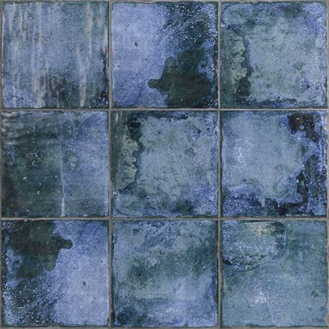 Angela Harris Dunmore Blu 8x8 Matte Blue Ceramic Floor Tile | Ceramic ...