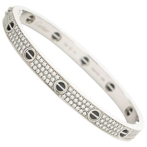 Cartier White Gold Pave Diamond Love Bracelet | Love bracelets, Sparkly ...