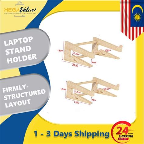 READY STOCK | Wooden Laptop Stand Holder Increased Height Storage Stand ...