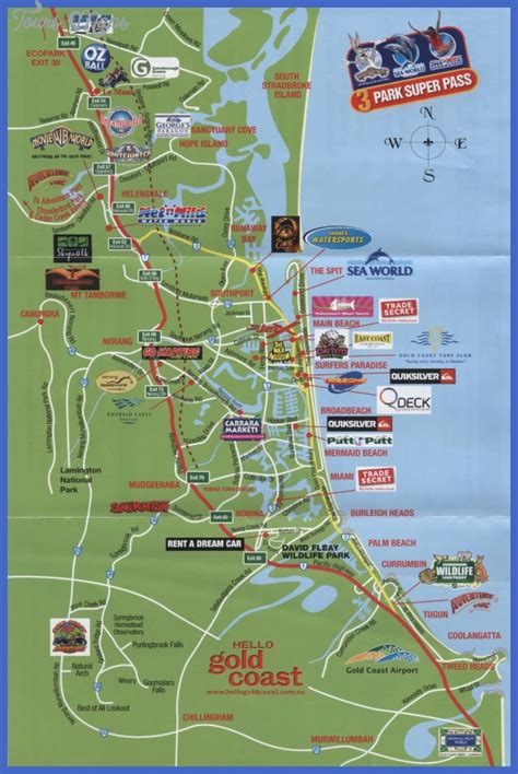 Brisbane Map Tourist Attractions - ToursMaps.com