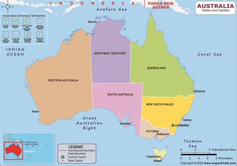 Australia States and Capitals List and Map | List of States and ...