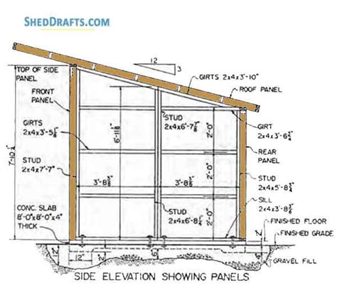 8Ã Â 8 Lean To Utility Shed Plans Blueprints To Craft A Patio Shed ...