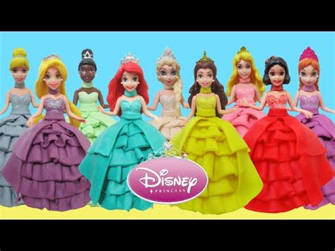 Play Doh Dresses 9 Disney Princesses Magic Clip Elsa Anna Ariel Belle ...