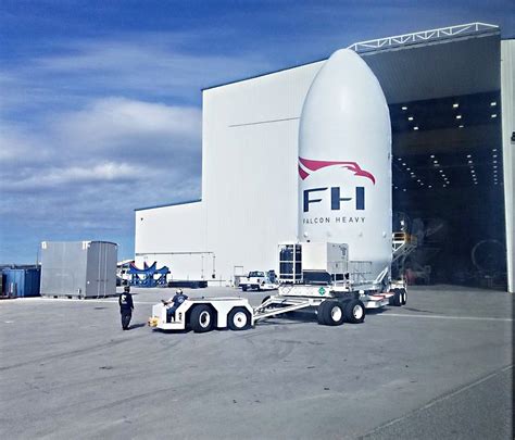 SpaceX's Falcon Heavy payload fairing spotted ahead of its maiden launch