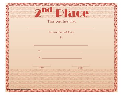 2nd Place Certificate of Achievement Template Download Printable PDF ...