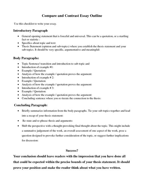 compare/contrast essay outline | Essay outline, Thesis statement, Essay ...