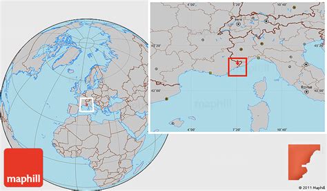 Gray Location Map of Monaco