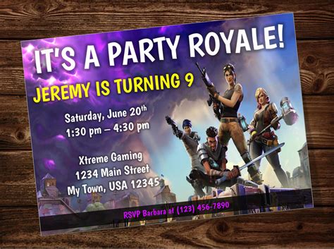 Diy Fortnite Birthday Invitations - Do It Yourself