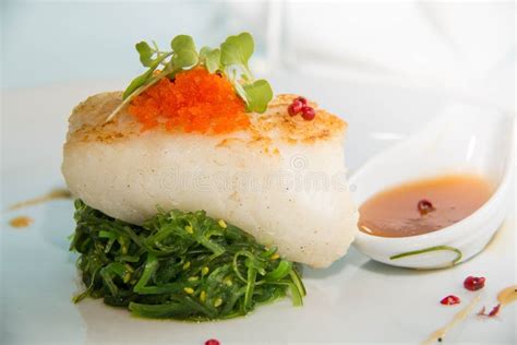 Grilled Snow Fish with Sauce. Stock Photo - Image of fillet, fish: 71293936