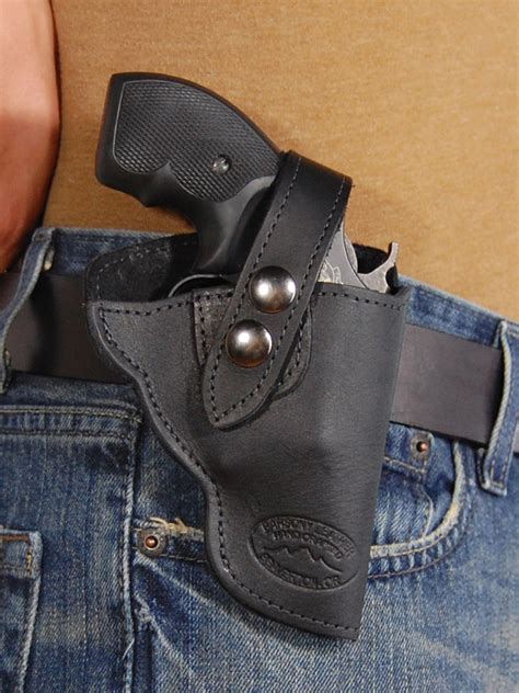 New Black Leather OWB Holster for Snub Nose 2" Revolvers - Barsony Holsters