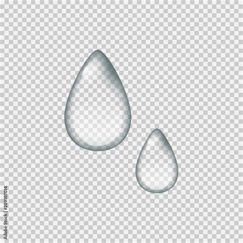 Realistic tear like water drops on transparent background. Water ...