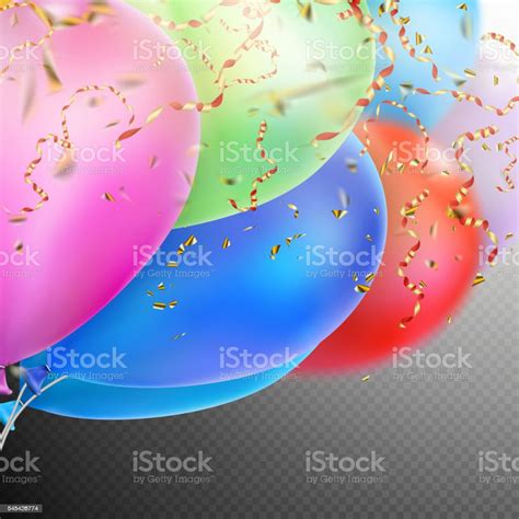 Colorful Balloons With Confetti Eps 10 Stock Illustration - Download ...