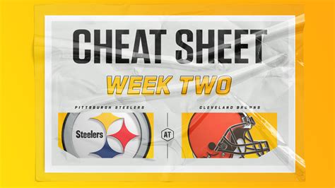 Cheat Sheet: Steelers vs. Browns