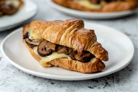 Croissant Sandwich with Mushrooms and Brie - The Last Food Blog