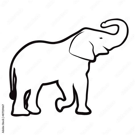 ELEPHANT OUTLINE VECTOR Stock Illustration | Adobe Stock